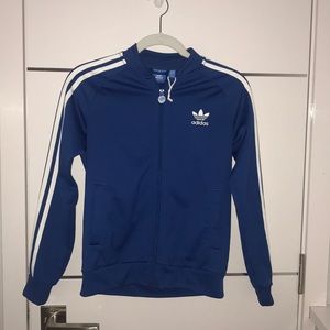 Adidas kids blue zip up jacket